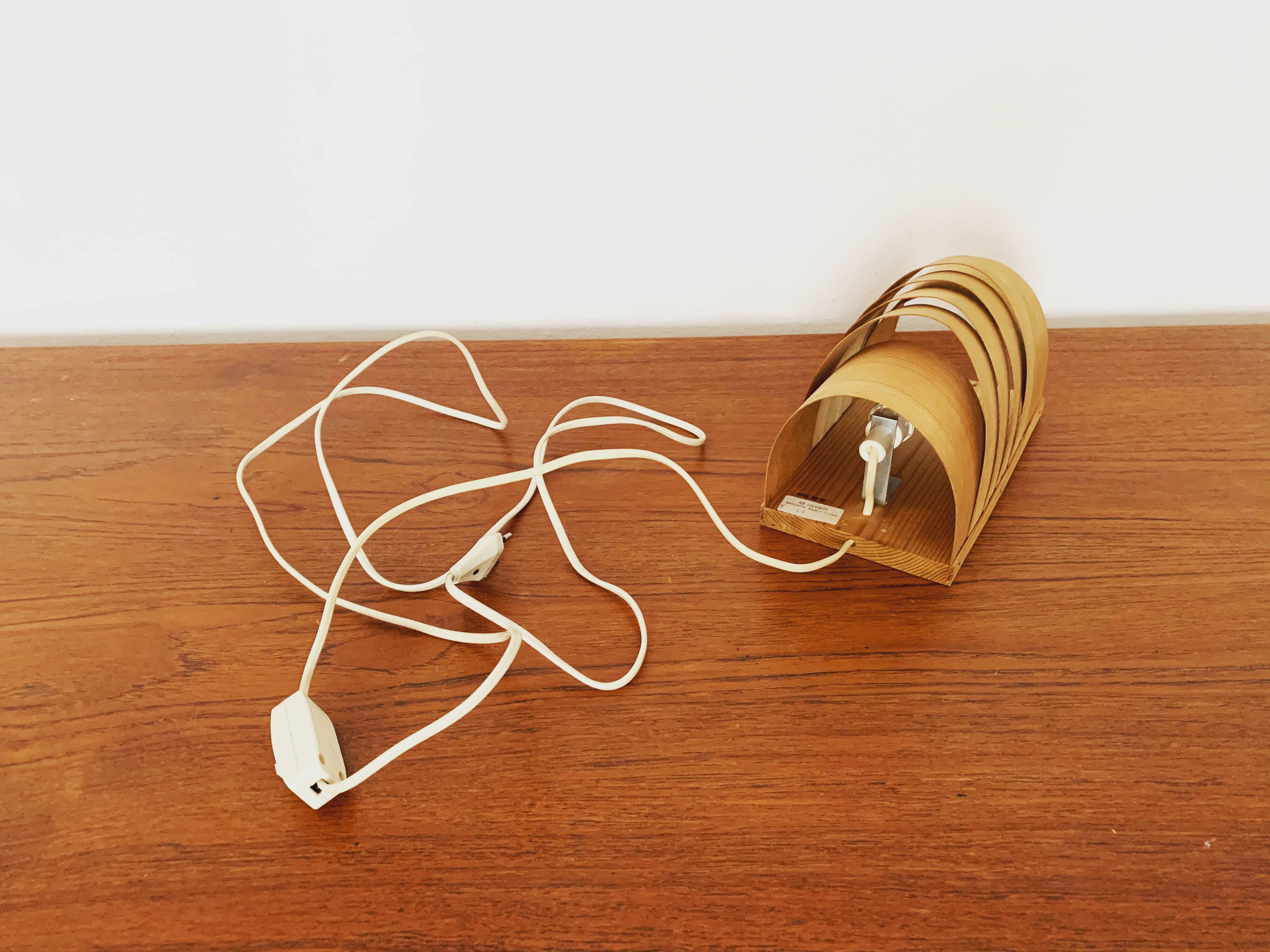 Swedish Wooden Wall Lamp by Hans Agne Jakobsson for Ellysett Markaryd