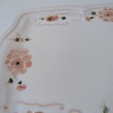 Antique dish in white ceramic and pink spring flowers Niderviller France