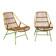 Rare pair of Alan Fuchs for ULUV rattan lounge chairs, Czechoslovakia, 1960s