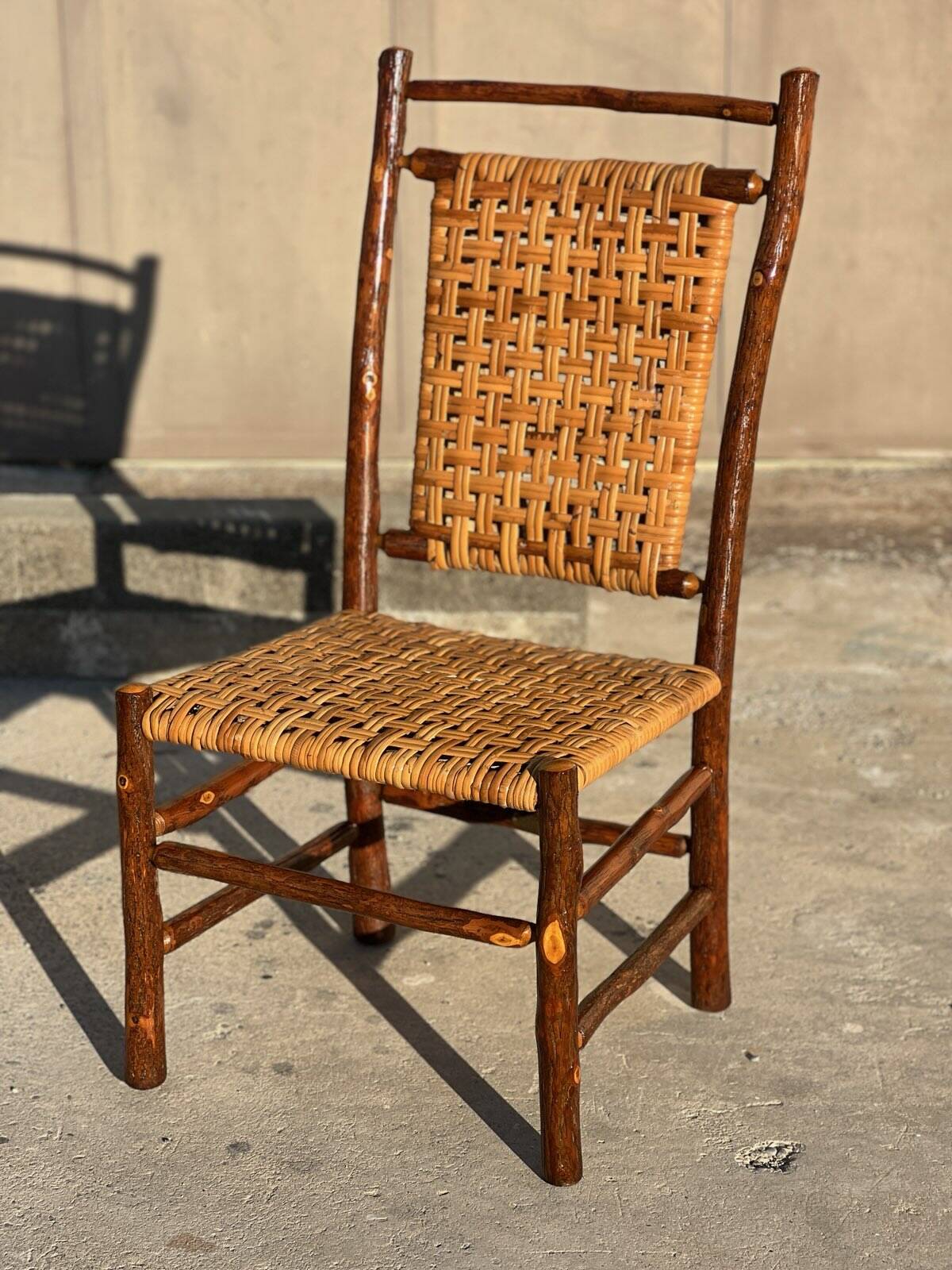 Set of 10 chairs and 2 armchairs Old Hickory 1960