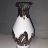 Small vintage vase - leaf decoration - signed "A Mourlon"