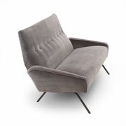 Two-seater velvet sofa by Felice Rossi, 1950s.