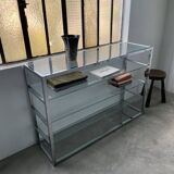 Pair of chrome and glass shelves from the 70s