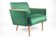 Fauteuil original vintage, années 1960, restauré, bouteille en velours vert