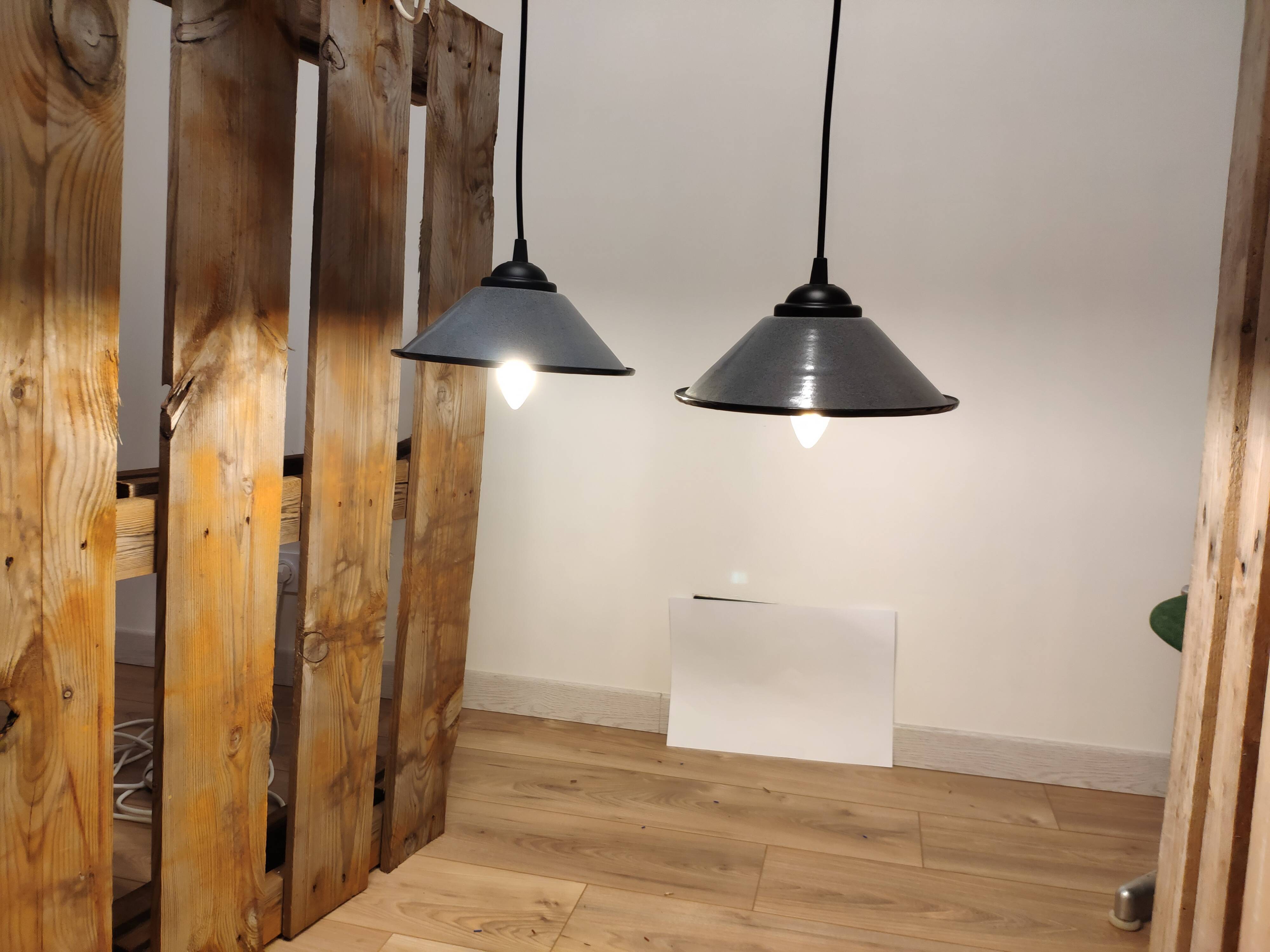 Blue-grey industrial vintage suspension