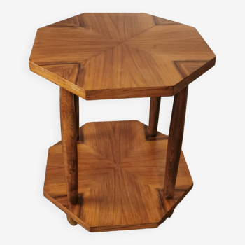 Art deco style serving table in walnut veneer