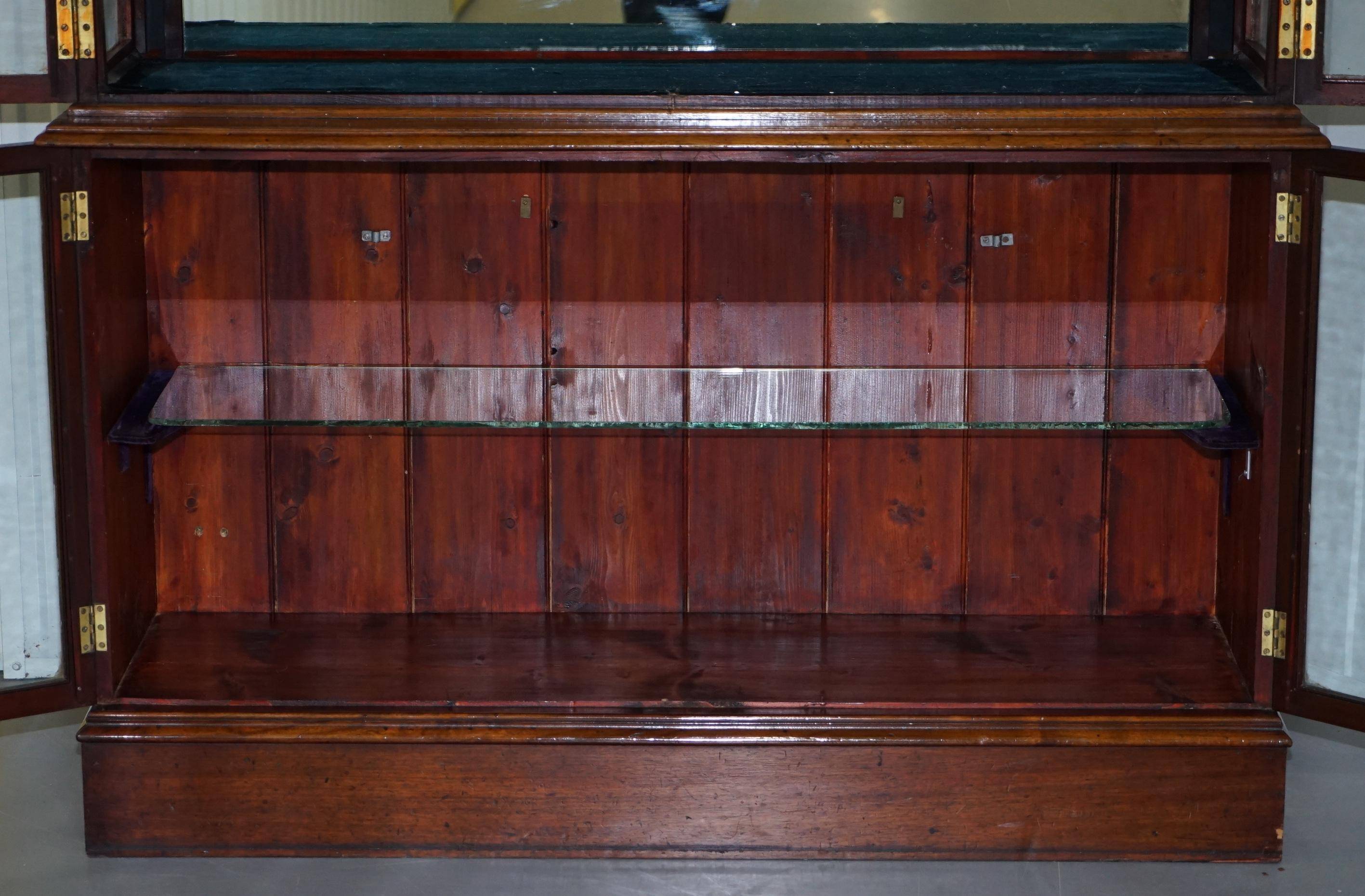 Rare glass-fronted Victorian apothecary cabinet.