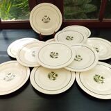 12 Terre de Fer Marmoz dessert plates