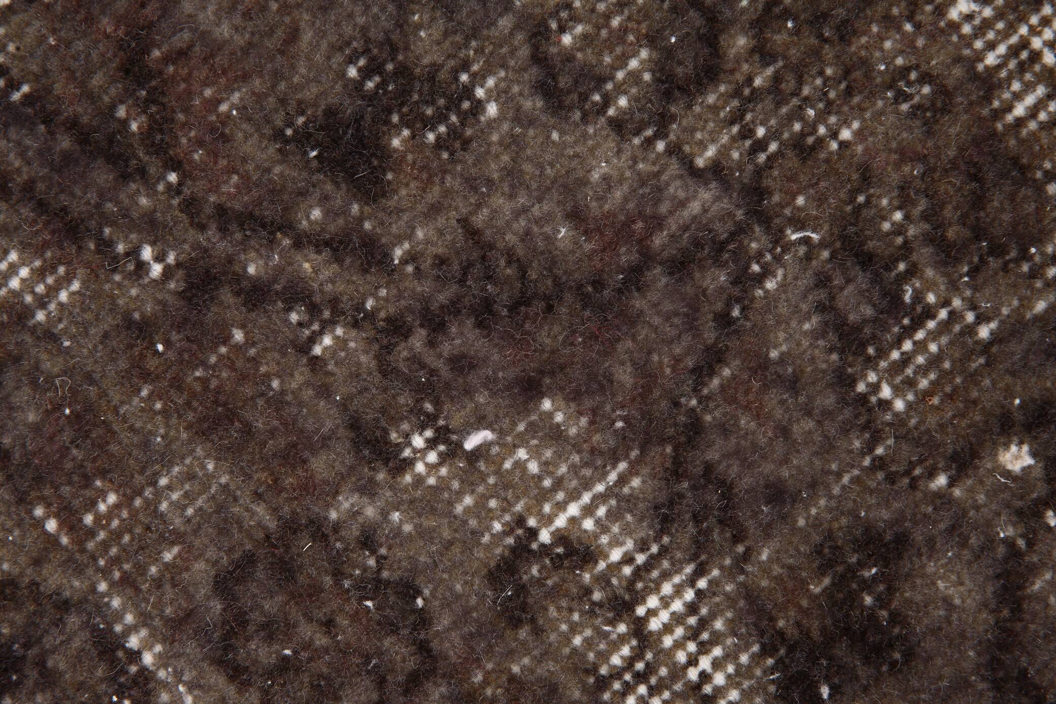 2x10 Soft Wool Dark Gray Turkish Vintage Runner Rug