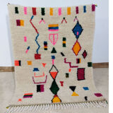 Handmade moroccan berber carpet 128x 104 cm