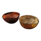 Pair of vintage amber and honey glass salad bowls – 1970s-80s