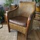 Fauteuil en rotin tressé vintage