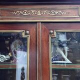 Library from the Napoléon III era. Brass inlay, mahogany, brass decoration.