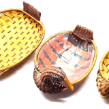 Set of 3 trundle baskets wicker duck decoration empty pocket