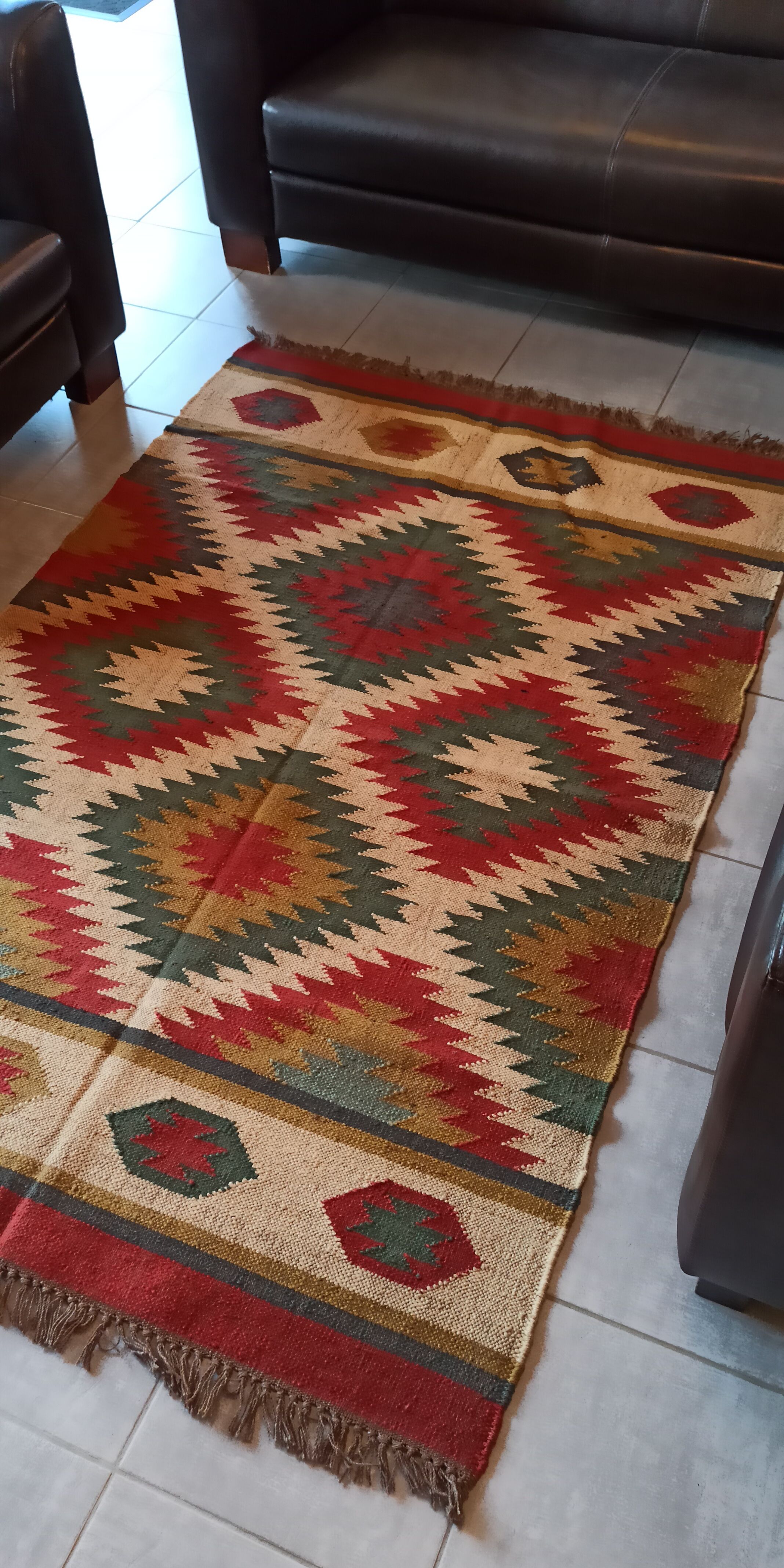 Kilim carpet in cotton and burlap 120x190cm