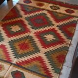 Kilim carpet in cotton and burlap 120x190cm
