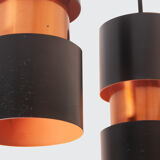 Pair of vintage ceiling lamps by Jo Hammerborg