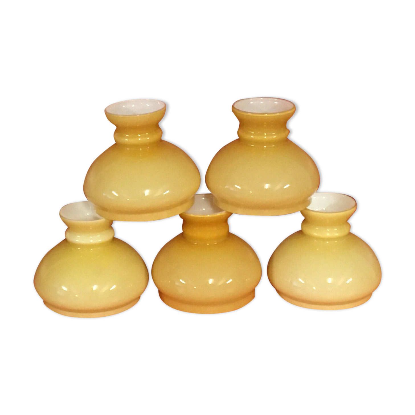 Lot of 5 globe vintage opaline lamp