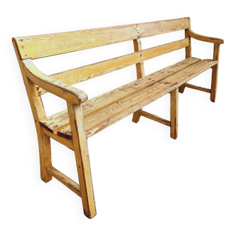 Vintage bench garden bench table bench pine ocher yellow 200 cm