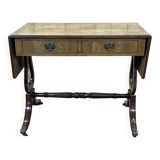 English flat desk with shelves, 1950s work in mahogany