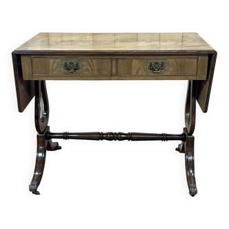 English flat desk with shelves, 1950s work in mahogany