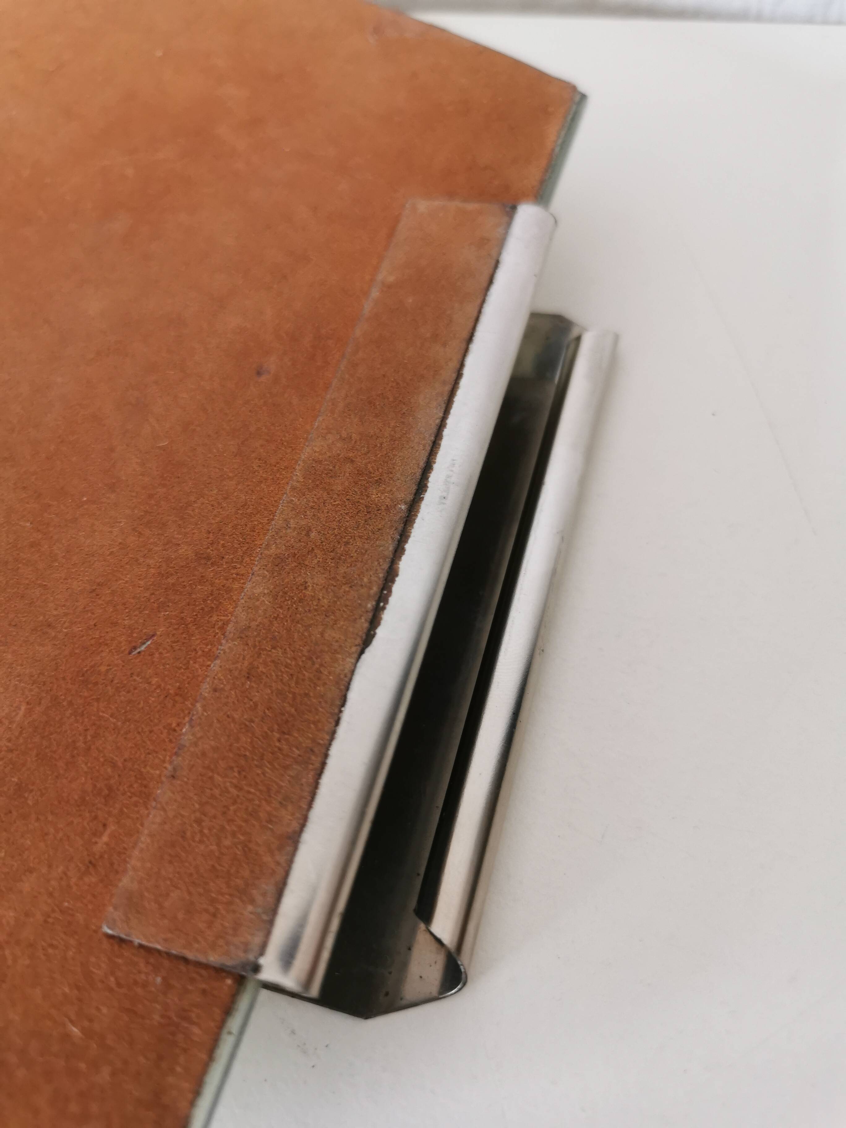 50s mirror tray, metal and glass