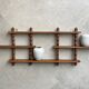 Vintage wooden wall shelves display, small shelving for miniatures