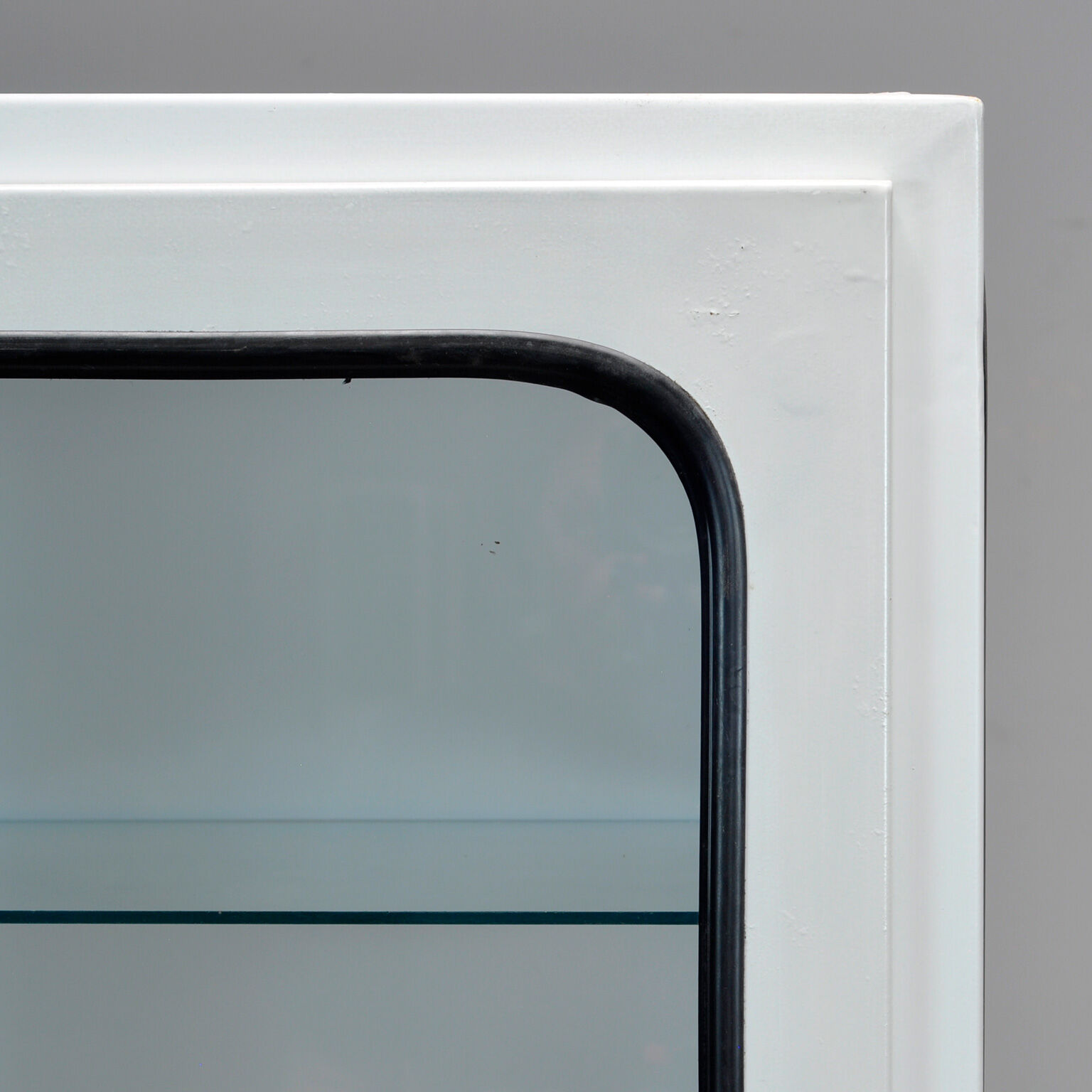 Vintage iron and glass medical cabinet, 1970s