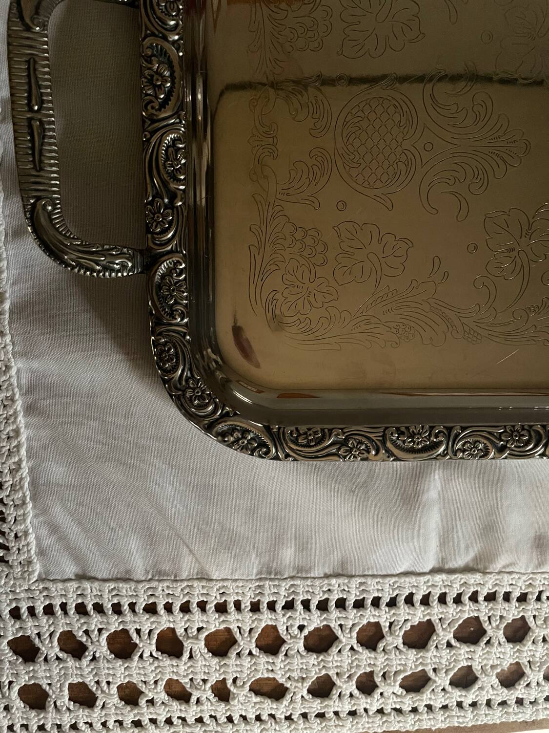 Vintage silver serving tray