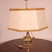 bronze oil lamp - 18th century - Spain converted into a lamp with its shade