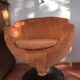Fauteuil boule  en tissu orange, années 1970