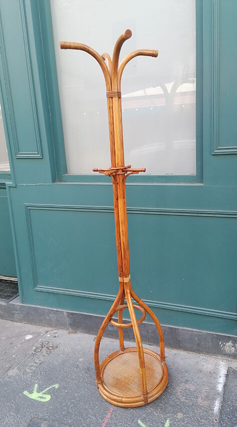Rattan parrot coat rack, 1960