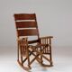 American rocking chair in wood and leather, 1960s