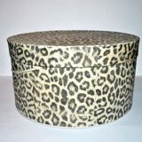 Vintage hat board - Leopard printed cardboard hat box 35x19cm