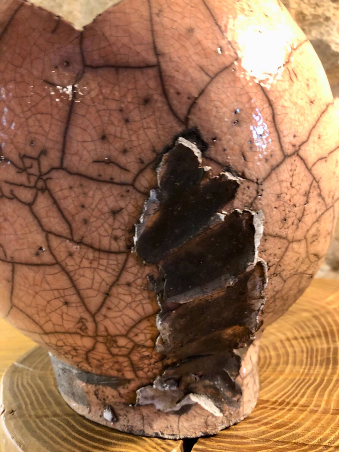 Raku heart ceramic