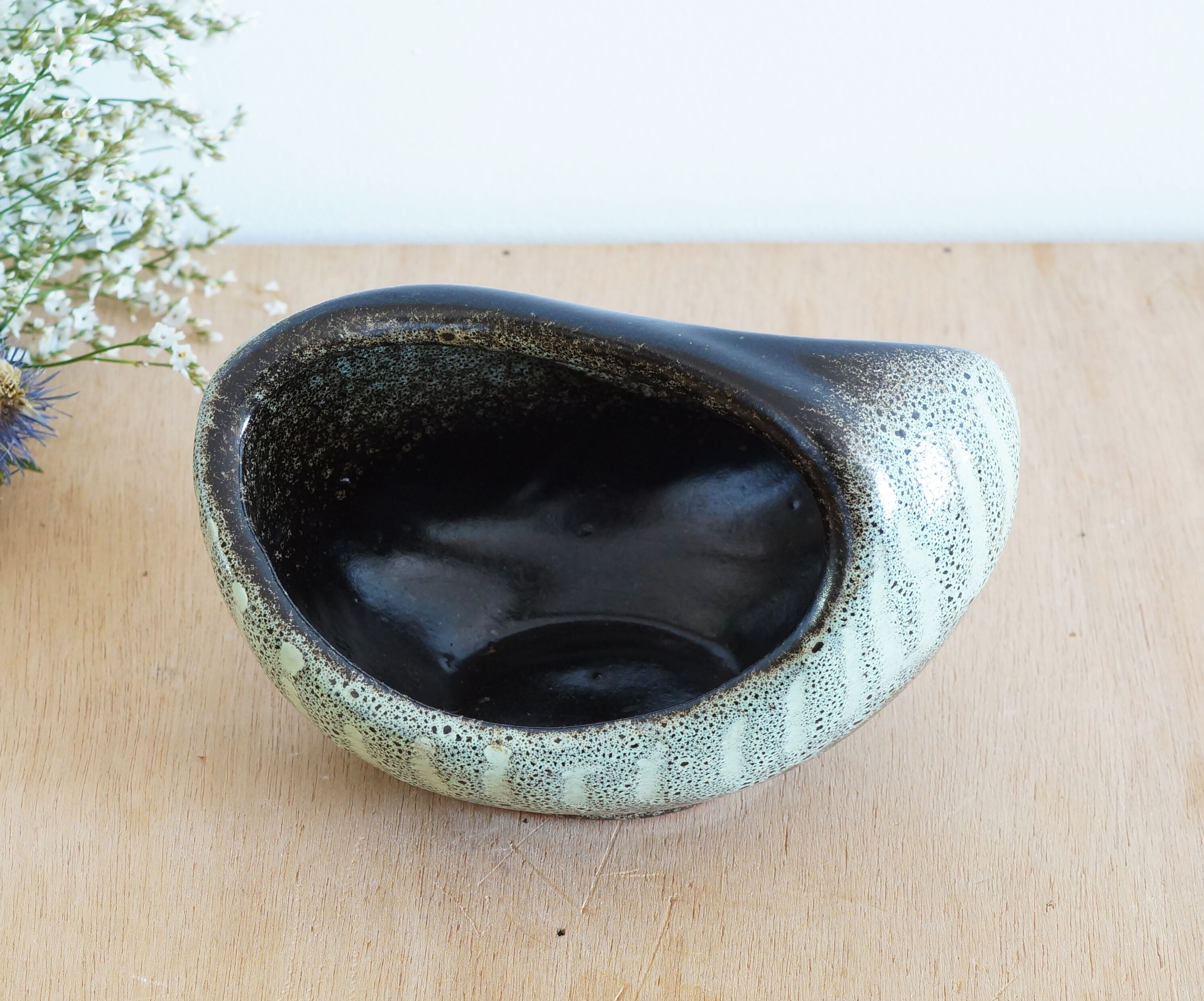 70s glazed ceramic tidy