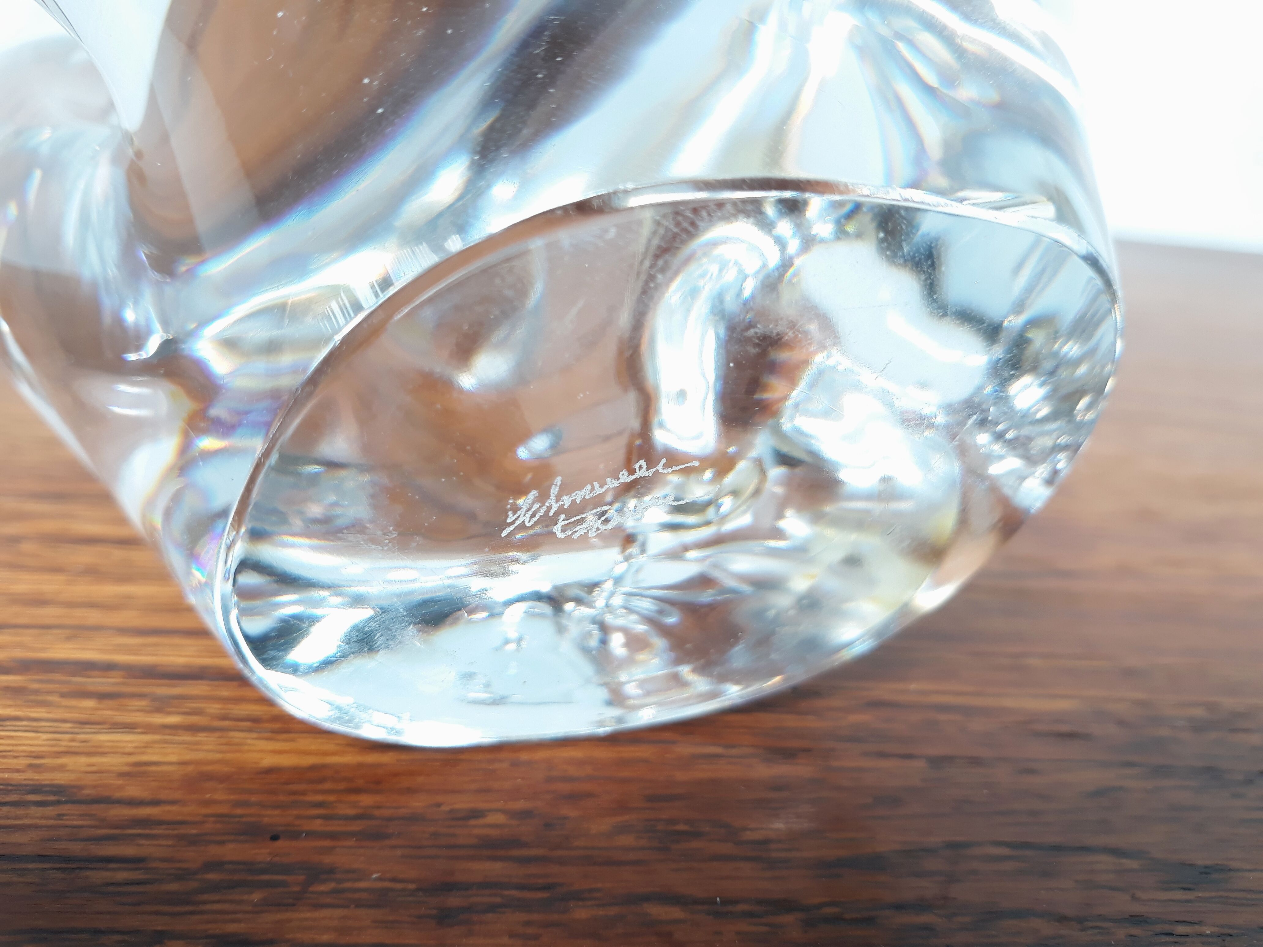 Schneider pair of vintage Crystal candlesticks