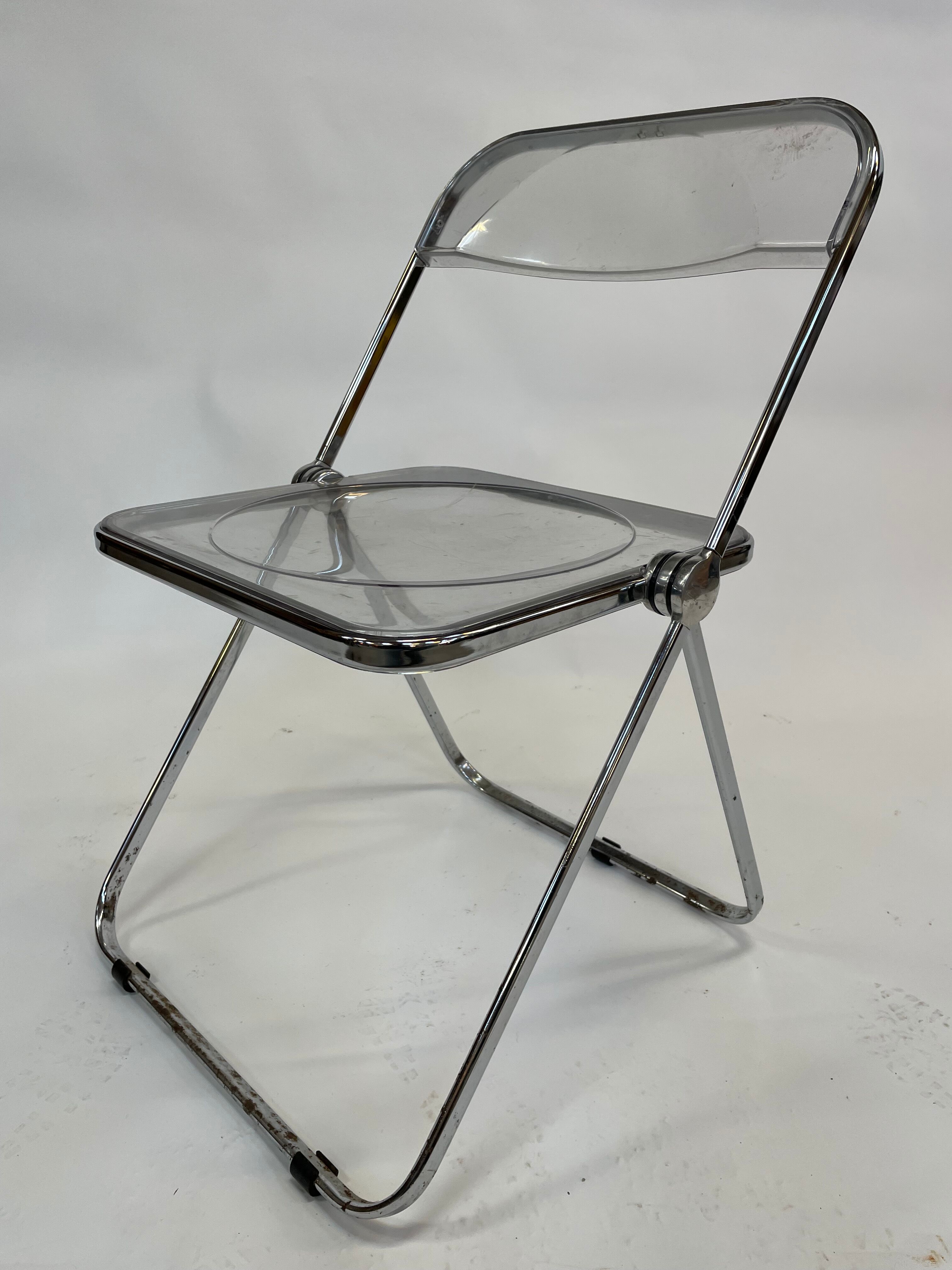 Giancarlo piretti plia lucite folding chair for castelli