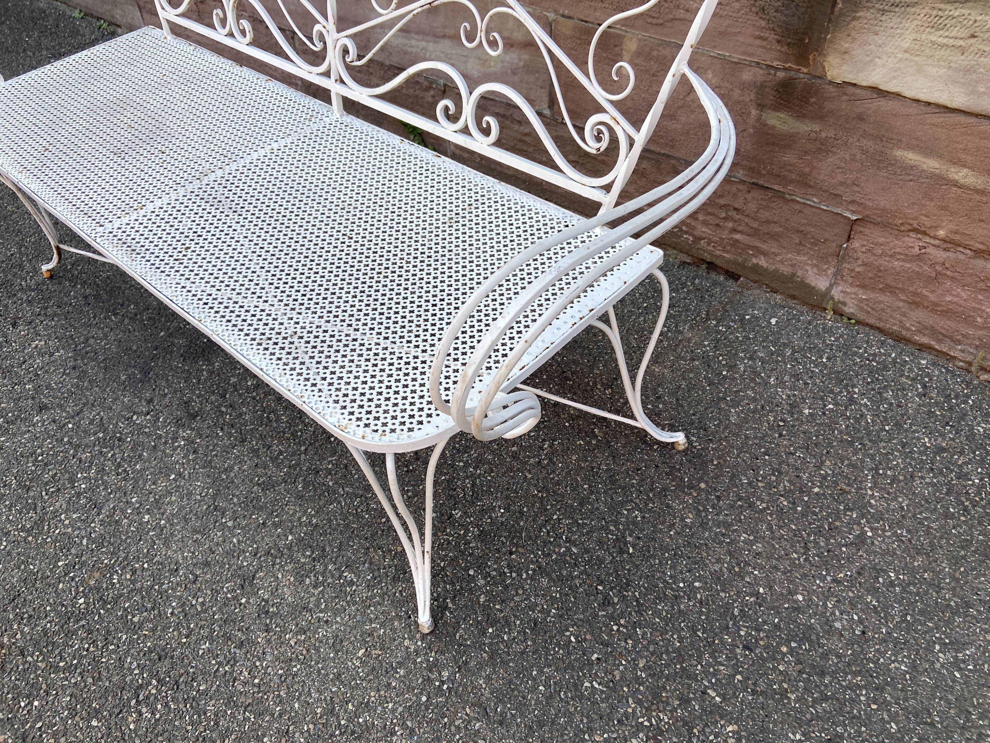 Vintage wrought iron garden bench