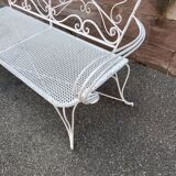 Vintage wrought iron garden bench