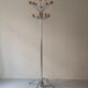Rotatable parrot coat rack in chrome and wood, design 1970