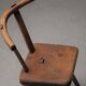 Small alpine chair in solid pine, folk art, early 20th century.