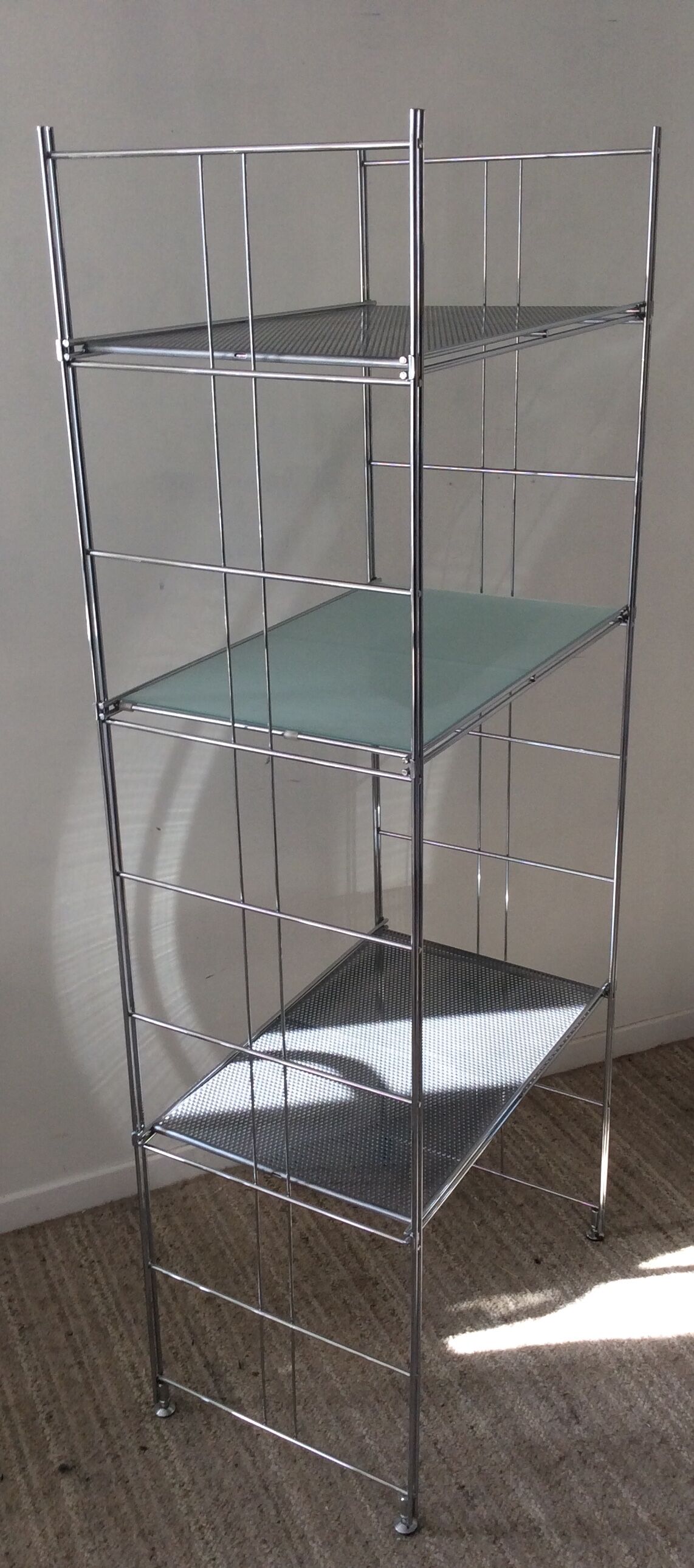 Vintage stainless steel shelf from the 70s