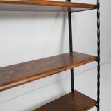 Wall shelf string 1960 3 solid wood tops black and brown