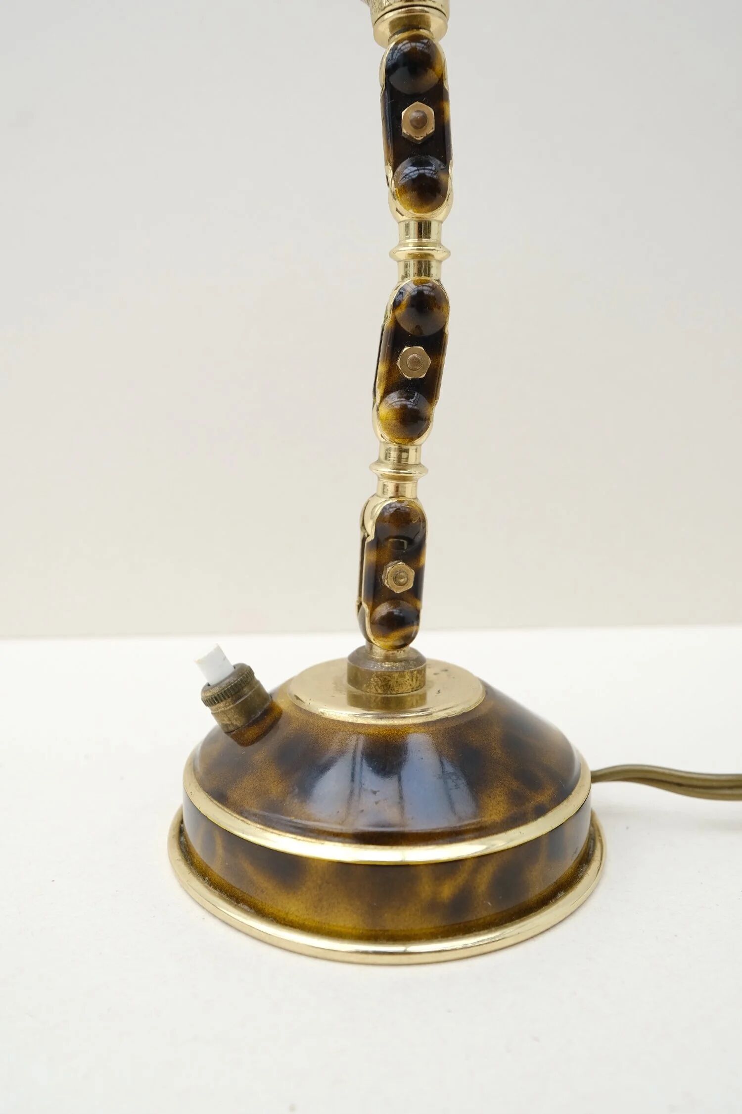 Adjustable desk lamp in lacquered brass, France 1940