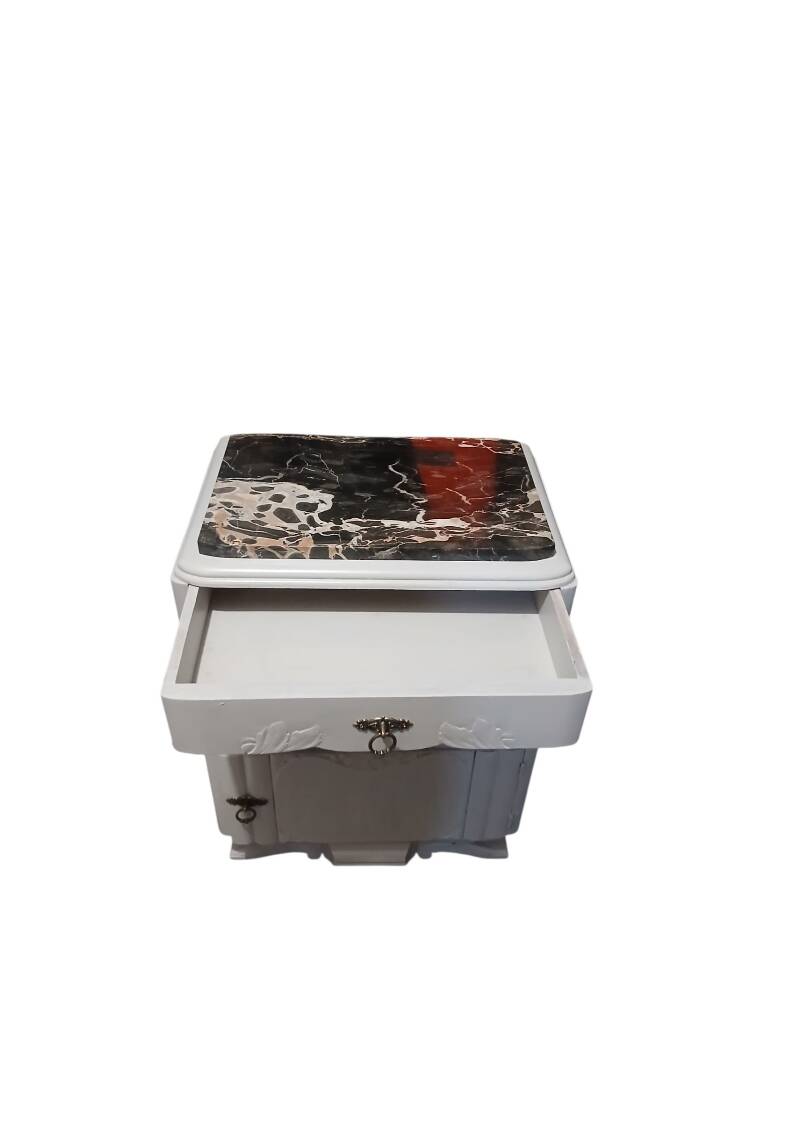 Art Deco bedside table with black marble