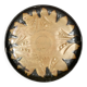 Denbac plate, flame-decorated ceramic