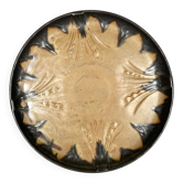 Plat Denbac, céramique décor flammé