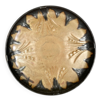 Plat Denbac, céramique décor flammé