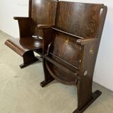 Banc de cinéma vintage à deux places de ton, années 1960